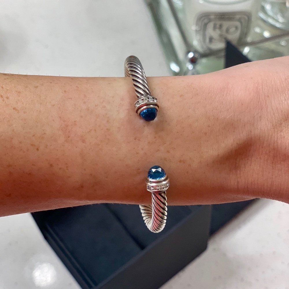 David Yurman Bracelet Blue Topaz and Diamonds, 5mm